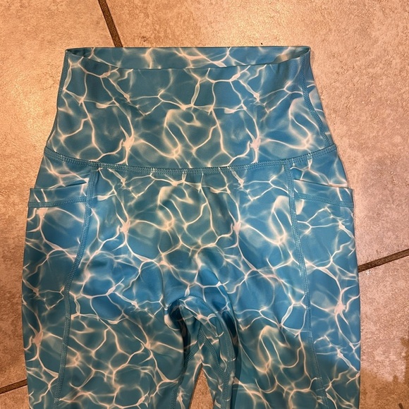 Buff Bunny Limitless Leggings Reflection Aqua Print XS Pockets Buffbunny - Picture 5 of 9